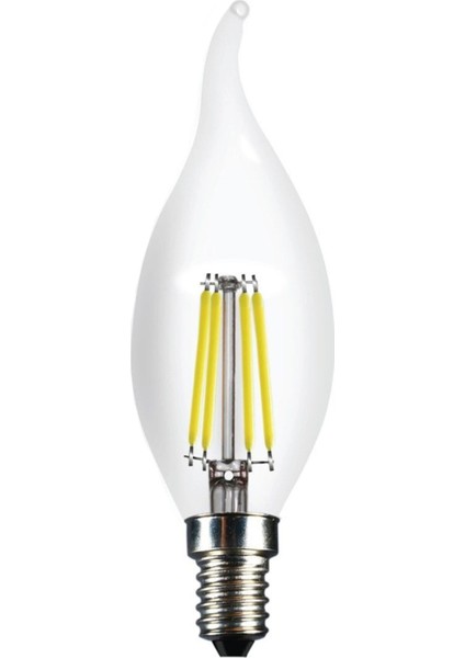 Dekoratif Kıvrık Buji Mum Avize Ampulü 6W E14 6500K Beyaz Işık Erd-94 Beyaz Işık E14 LED Ampul 6 Wat