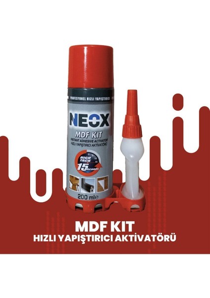Profesyonel Hızlı Yapıştırıcı, Mdf Kit, 200ML 50GR - Hızlı Yapıştırıcı - Şeffaf Hızlı Yapıştırıcı Şe