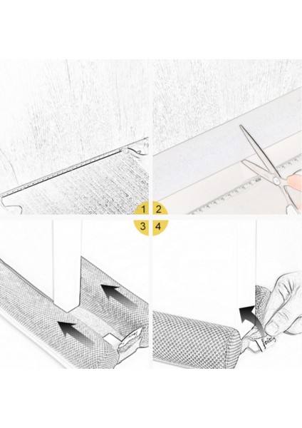 Kapı Altı Rüzgar Önleyici, Kapı-Pencere Bantları Siyah Yıkanabilir Tr Nemli Bir Bezle Silin fırsatları