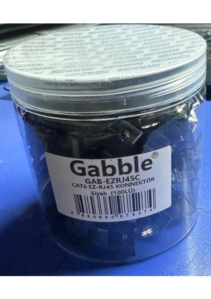 Renkli GAB-EZRJ45C EZ-RJ45 Siyah Delikli Yeni Nesil Konnektör