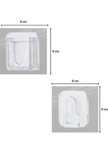 Eşya Sabitleme Askısı 10 Adet Şeffaf Çift Taraflı Yapışkanlı Geçmeli Klips Tutkal indirimleri