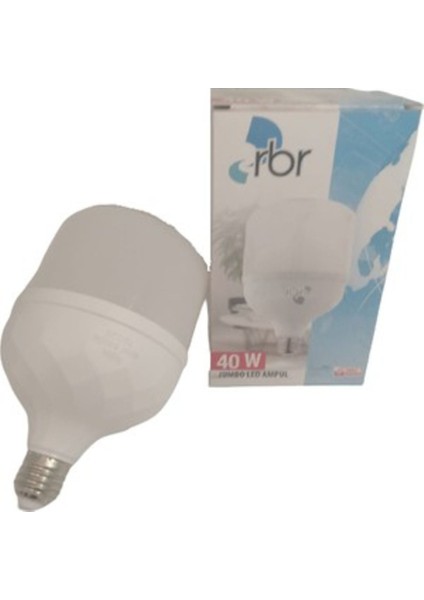Rbr 40W Jumbo LED Ampul E27 Tekli Beyaz Işık E27 LED Ampul 40 Watt Yok