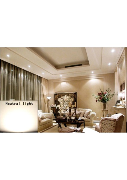 5W 3renk Sıva Altı Downlight Spot - Beyaz Kasa Beyaz Işık LED 5 Watt