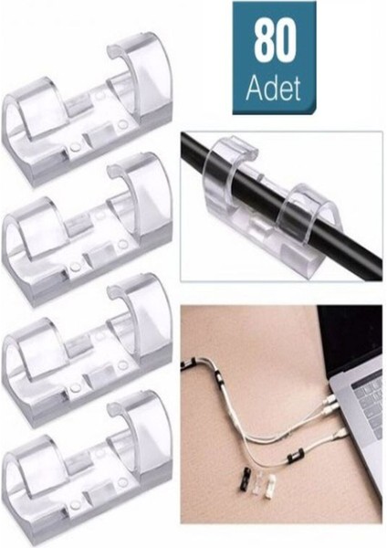 Kablo Sabitleyici Klipsler 80 Adet Kablo Düzenleyici Duvar Fayans Cam Kablo Tutucu Kablo Düzenleme