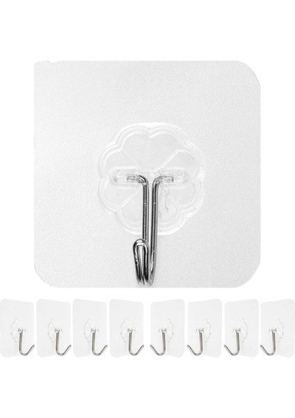 10 Adet Tekli Kendinden Yapışkanlı Güçlü Şeffaf Askılık - Kapı Arkası Mutfak Duvar Banyo Askı Beyaz fiyatları