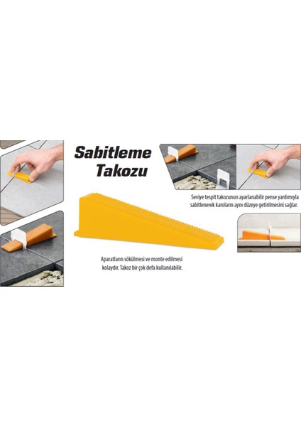 Derz Seramik Granit Seviye Sabitleme Takozu 20 mm 100 Adet