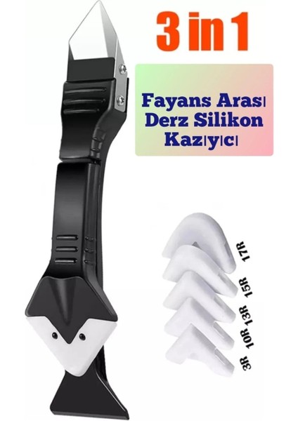 5 In 1 Silikon Kazıyıcı Derz ve Tutkal Sökücü Bıçak Açısı Güzellik Dikiş Spatula Karışık