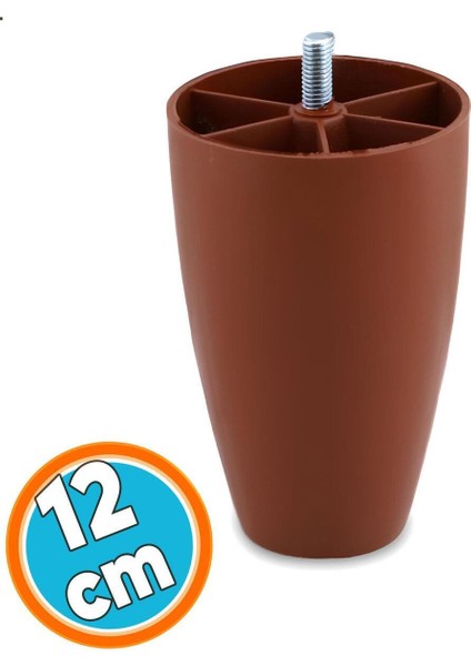 Mobilya Yükseltici Kanepe Ünite Koltuk Ayağı Baza Ayakları Kahverengi Oval Plastik Ayak 12 cm 4 Adet indirimleri