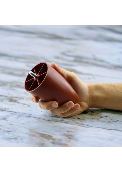 Mobilya Yükseltici Kanepe Ünite Koltuk Ayağı Baza Ayakları Kahverengi Oval Plastik Ayak 12 cm 4 Adet