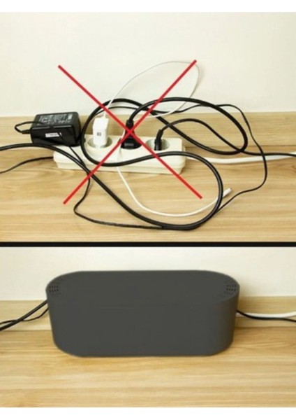 Kablo Düzenleyici Çoklu Priz Kutusu Kablo Organizer Antrasit ( Koyu Füme ) Ürün Plastiktir. Antrasit modelleri