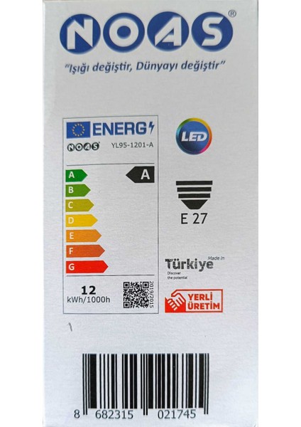 YL95-1201-A 12W LED Ampül 6500K Beyaz E27 Tekli Beyaz Işık E27 LED Ampul 12 Watt Yok A'dan G'ye A 09 fiyatları