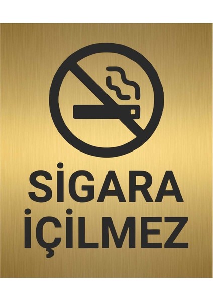 Sigara Içilmez Uyarı Levhası Kapı ve Duvar Yönlendirme Levhası 10X12 cm Metal Levha