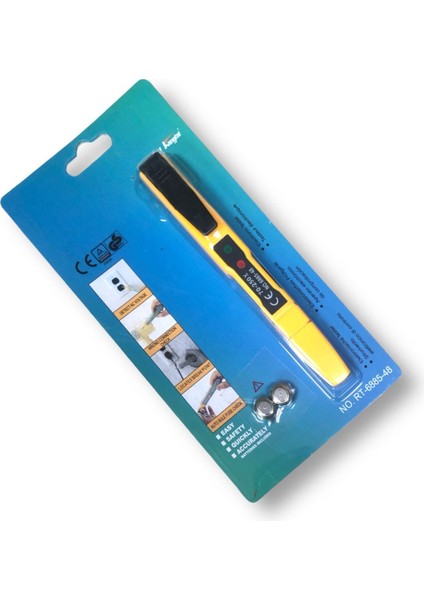 Dedektörlü Faz Kontrol Kalemi Voltaj Test Aleti Akıllı Voltaj Test Cihazı 6885-48 20 cm Voltaj Ölçer