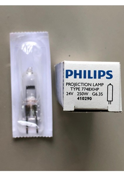 7748XHP 24V 250W G6,35 Halojen Lamba Tekli Gün Işığı G6.35 Halogen Ampul 250 Watt Var A'dan G'ye E