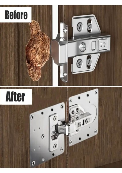 Paslanmaz Çelik Menteşe Onarım Plakası Tekli