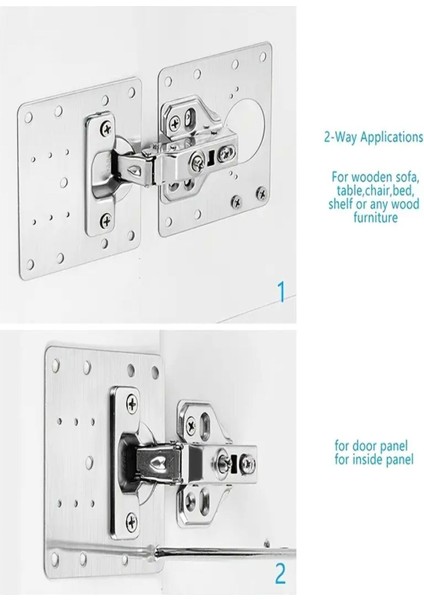 Paslanmaz Çelik Menteşe Onarım Plakası Tekli modelleri