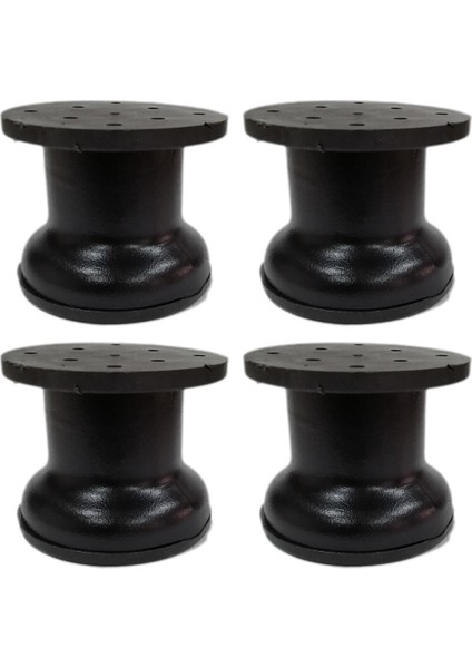 5 cm Çap 42 mm Ayarlı Metal Dolap Vestiyer Komidin Baza Ayağı Siyah (4 Adet) Siyah 4'lü Baza Ayağı T