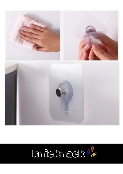 Premium Seri Süper Güçlü Yapışkan Kanca Iz Bırakmaz Paslanmaz Çelik Ultra Güçlü Vantuzlu Askı 2 Adet