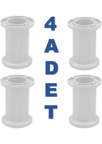 Jumbo Mobilya Ayağı 10 cm - Koltuk, Kanepe, Dolap ve Baza Için, Ayarlanabilir, 4 Adet Beyaz 4'lü