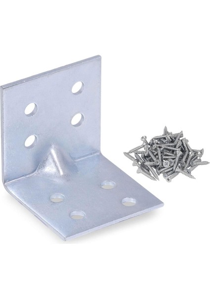 (5 Adet) Mobilya Dolap Köşe Bağlantı Sabitleme L Demir Gönye 40X40X40 mm Mobilya Bağlantı Elemanları