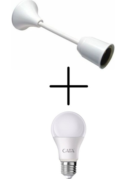 Porselen Tij Asma Duy + Cata Ledli Ampul Seti Beyaz Işık Tekli Beyaz Işık E27 LED Ampul 9 Watt Yok A