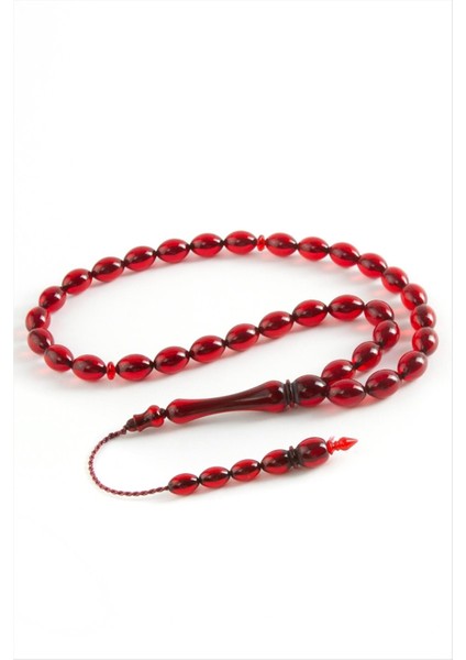 Resveq Zeytin Şekilli Plastik Tesbih 8X11 Mm-Bordo fiyatları