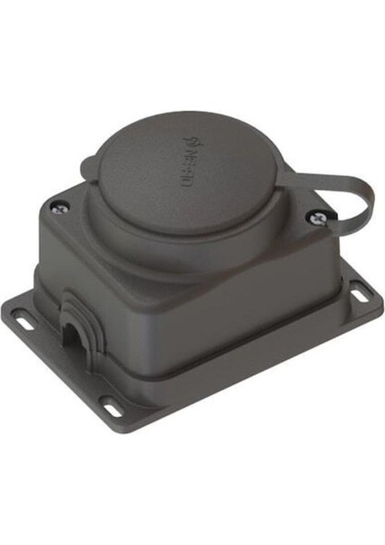 1X16A Kauçuk Yanmaz Tekli Duvar Prizi Siyah Elektrik Prizi Tr