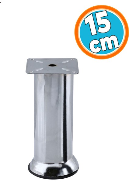 Mobilya Ayak Krom Baza Koltuk Kanepe Yatak Çekyat Destek Ayağı 15 cm Metal Yükseltici Ayakları Bej T