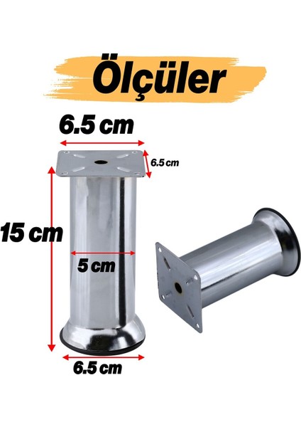 Mobilya Ayak Krom Baza Koltuk Kanepe Yatak Çekyat Destek Ayağı 15 cm Metal Yükseltici Ayakları Bej T fiyatları