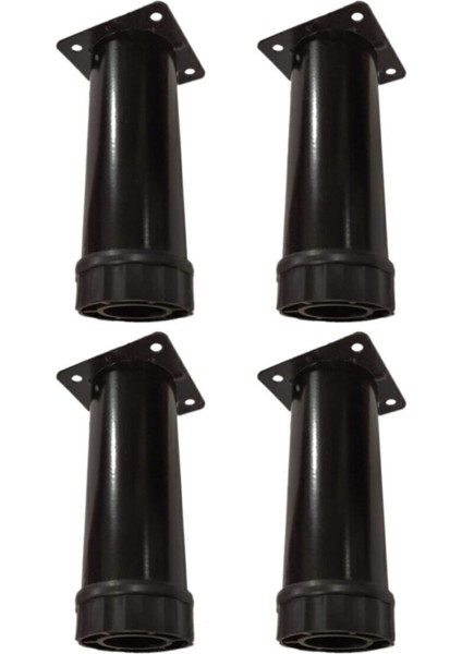 Tablalı Metal Baza Kanepe Dolap Tezgah Mobilya Baza Ayağı Siyah 15 cm (4 Adet) Siyah 4'lü Baza Ayağı