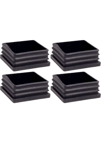 60X60 mm Plastik Kare Içe Geçme Profil Tapası (Kutu) (4 Adet) Siyah