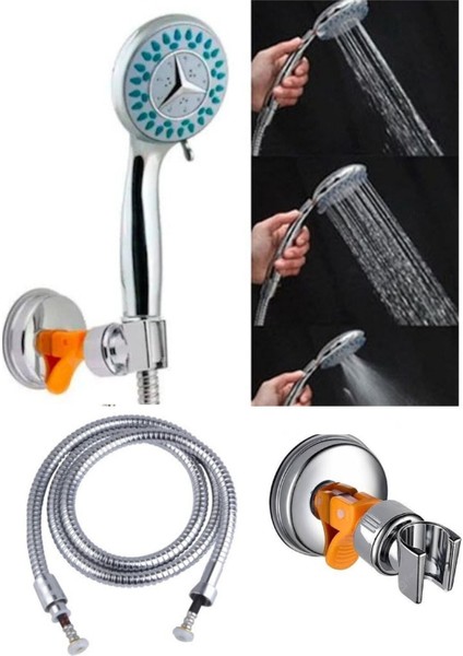 Vantuzlu Vakumlu Merdes Model Mafsallı Duş Askısı Duş Takmı Duş Seti Duş Seti Plastik Tr