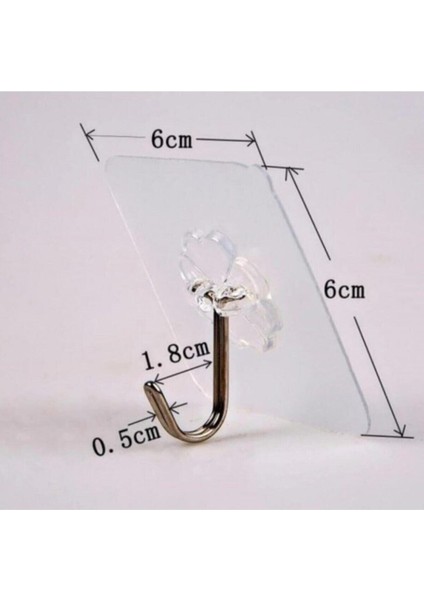 Yapışkanlı Şeffaf Askı 5 Li Set Güçlü Kanca Askı 5 Adet Gri indirimleri