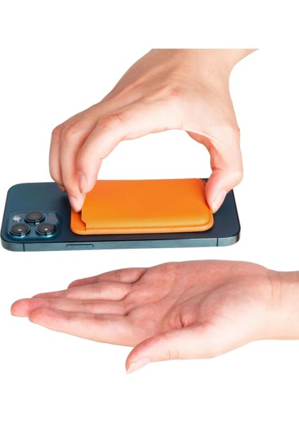 Iphone 17 ve Tüm Modelerine Uyumlu Magsafe Özellikli Cardsafe Kahve Renk Deri Cüzdan Kartlık