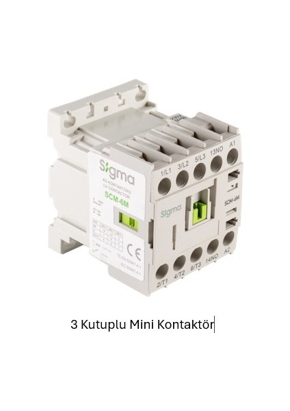SCM0610230 Scm-6m 2,2 kW 6A 230V A.g. Mini Kontaktör (1no)