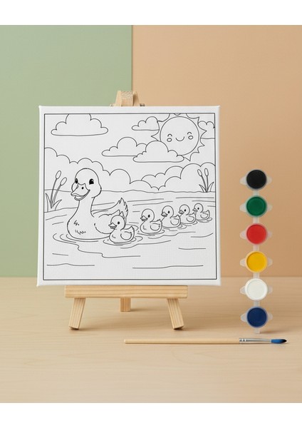 Çocuklar Için Ördek ve Yavrular Eğitici ve Eğlenceli Boyama Seti