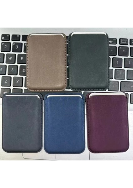 Iphone 17 ve Tüm Modelerine Uyumlu Magsafe Özellikli Cardsafe Kahve Renk Deri Cüzdan Kartlık