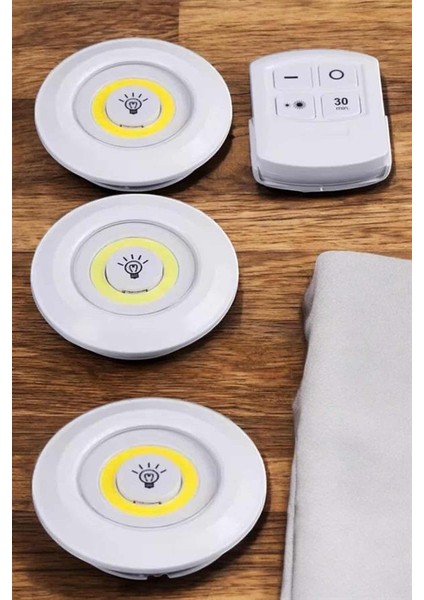 Resveq LED Lamba 3'lü Uzaktan Kumandalı Yapışlı Beyaz Işık fırsatları