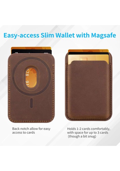 Iphone 17 ve Tüm Modelerine Uyumlu Magsafe Özellikli Cardsafe Kahve Renk Deri Cüzdan Kartlık fiyatları