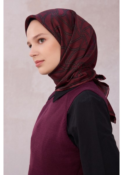 Geometrik Desen Ipek Twill Eşarp 4221D01