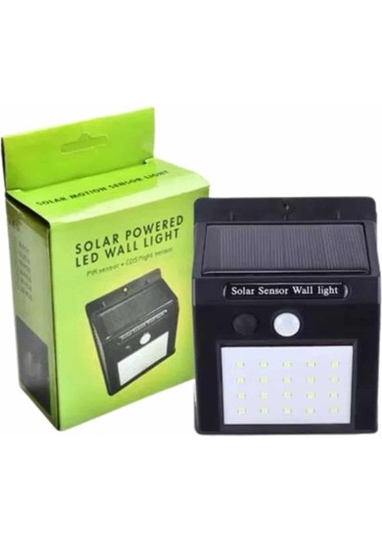 Resveq Bahçe Aydınlatma Sensörlü Güneş Enerjili Duvar Lambası 40 LED Işık