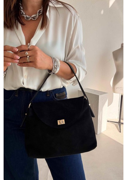 Jerry Siyah Hakiki Deri Çanta