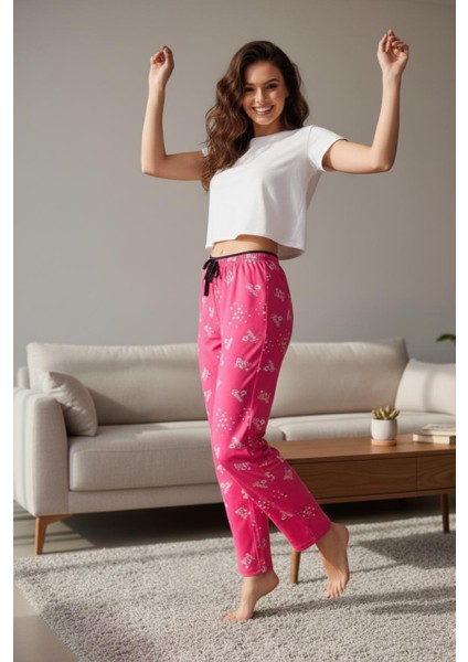 Desenli Pembe Pijama Altı Yumuşak Kumaş fırsatları