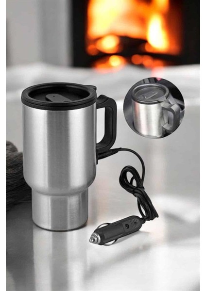 Resveq Kettle Kapaklı Araç Içi Termos Tüm Arabalara Uyumlu Çakmaklık Girişli Su Isıtıcı Bardak modelleri