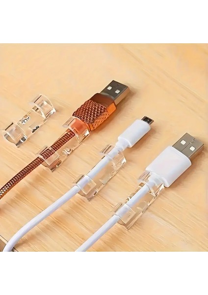 20ADET Kablo Düzenleyici Duvar Fayans Cam Kablo Tutucu Yapışkanlı Klips Kablo Sabitleyici Şeffaf