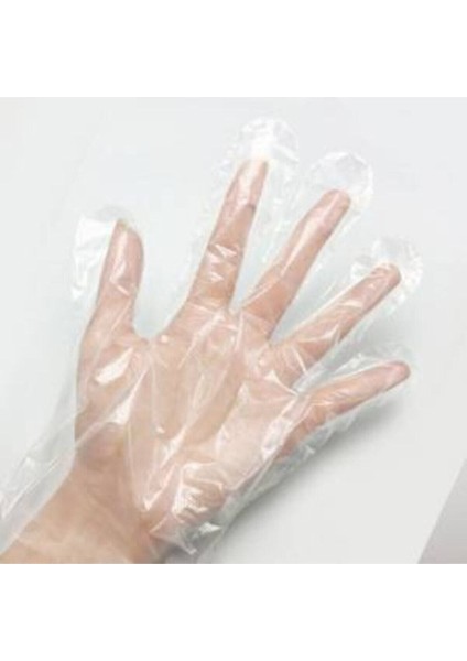 10 x 100 (1000 Adet ) Poşet Hışır Hdpe Şeffaf Temizlik Gıda Eldiveni Turkuaz