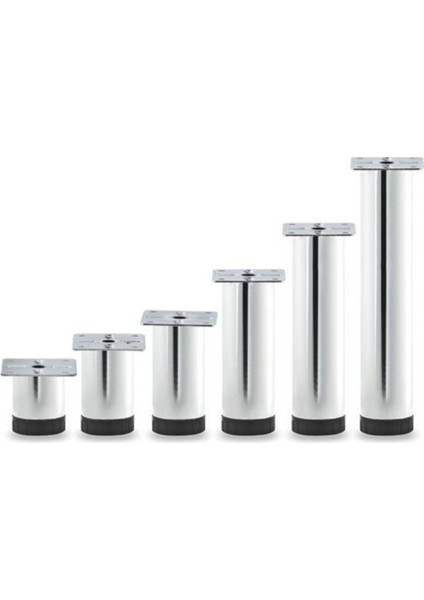 4 Adet 6 cm Mobilya Kanepe Baza Koltuk Metal Destek Yükseltici Ayağı Ayakları Krom Lüks 42 Çap Gri 4 fırsatları