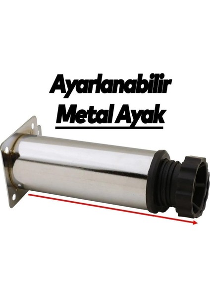 4 Adet 6 cm Mobilya Kanepe Baza Koltuk Metal Destek Yükseltici Ayağı Ayakları Krom Lüks 42 Çap Gri 4