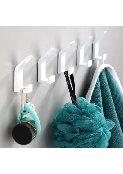 5 Adet Havlu Askısı, Vestiyer Askısı, Banyo, Mutfak Askısı, Duvara Monte Havlu Tutacağı, 5 Adet Beya