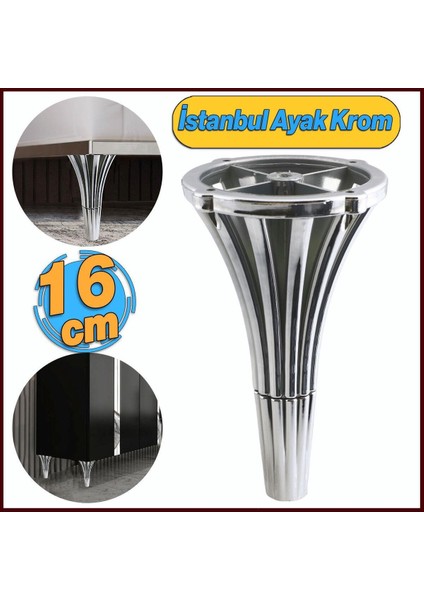 Mobilya Kanepe Koltuk Konsol Tv Ünitesi Baza Ayağı Orta Sehpası Ayak Ayakları 16 cm Krom Bej Tekli K modelleri